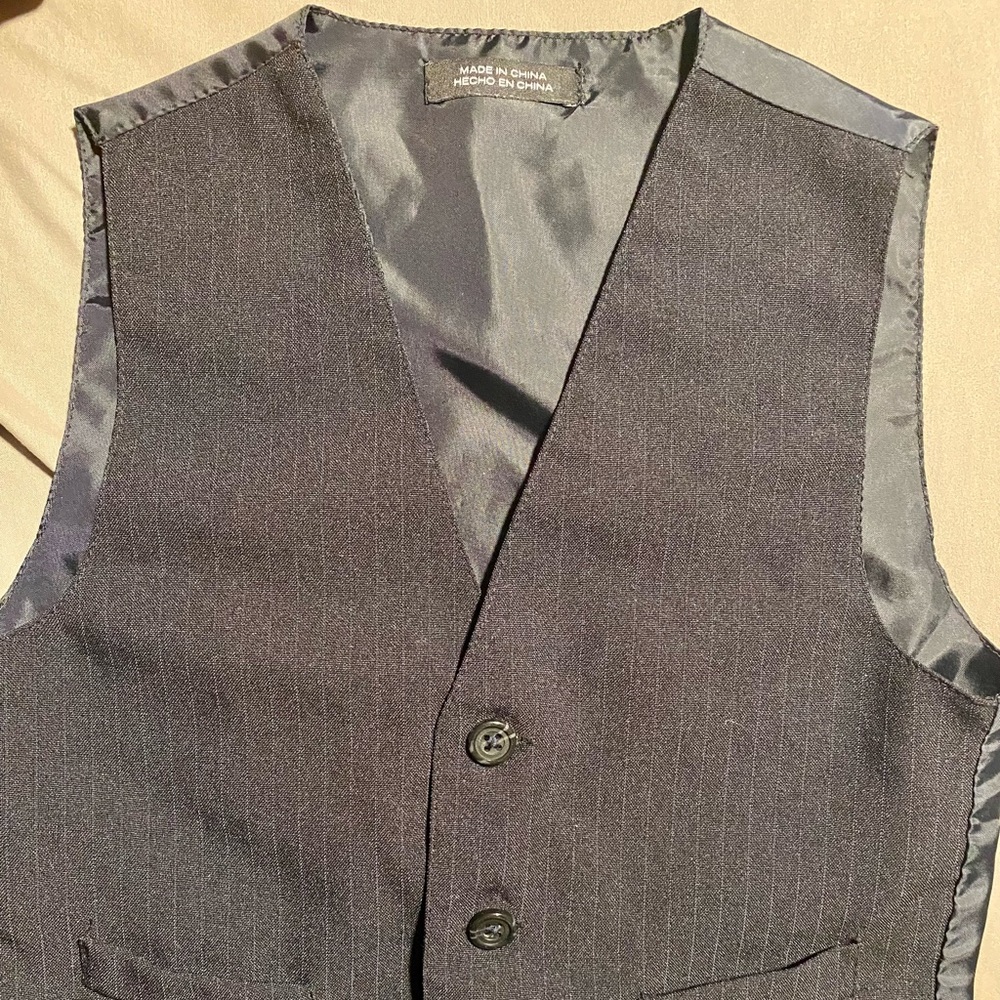 Toddler Boys Black Pinstripe Button Down Vest